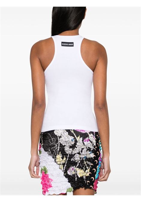 tank top moon logo ribbed donna bianco MARINE SERRE | WTT014ACJER0011WH10